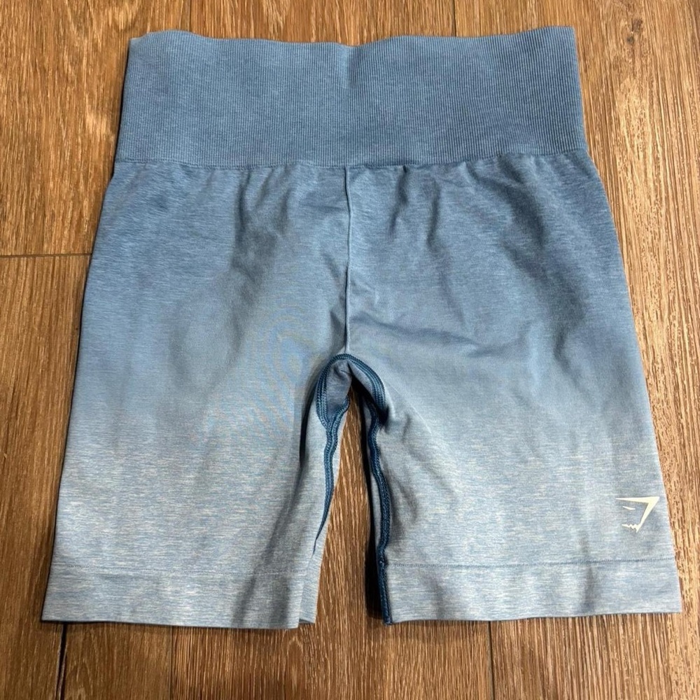 Gymshark Blue Gradient Athletic Shorts with High Waistband